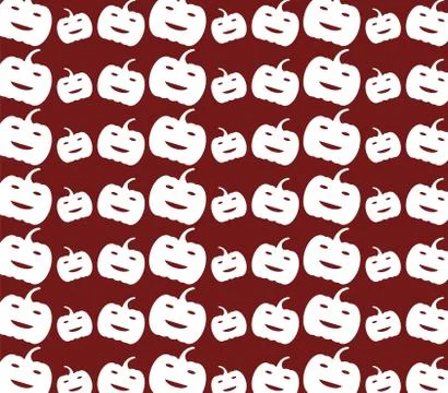 Pattern of halloween pumpkins on white background Stock Illustration