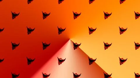 Pattern halloween seamless smiling red Stock Illustration