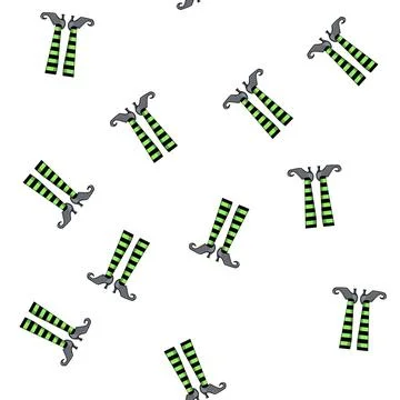 Pattern halloween witch legs cartoon vector Stock Illustration