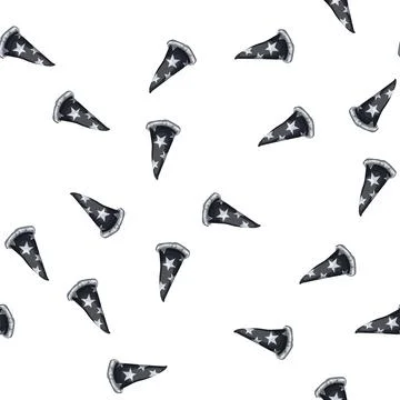 Pattern halloween wizard hat cartoon vector Stock Illustration
