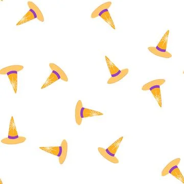Pattern halloween wizard hat cartoon vector Stock Illustration