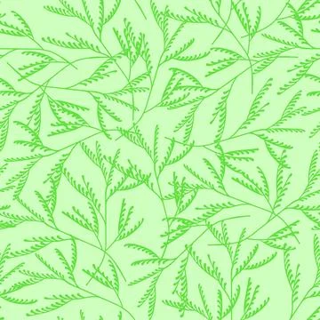 Pattern from hand draw abstract leaves. Stock Illustration