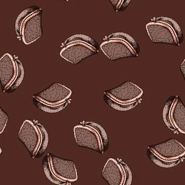 Pattern Hand drawing coin purse with zipper closure Stockillustratie