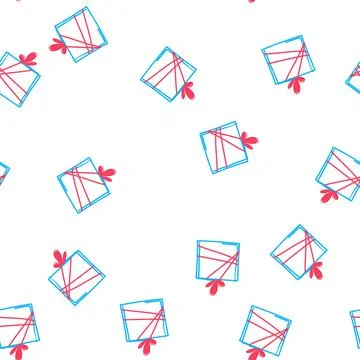 Pattern hand drawing gift box representing giving and surprise Stock Illustration