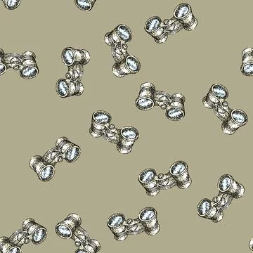 Pattern Hand drawing intricate opera glasses for theater performance Stock Illustration