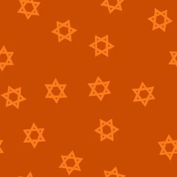 Pattern hand drawing of a prominent orange star of david on a clean white bac イラスト素材