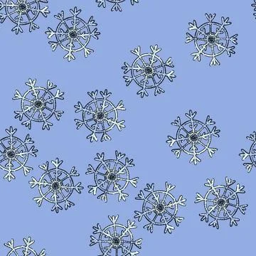 Pattern Hand drawing snowflake symbol for winter holiday design 스톡 일러스트