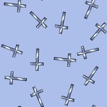 Pattern Hand drawn christian religious cross symbol illustration Stock Illustration
