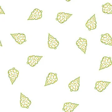 Pattern hand drawn christmas tree decorating holiday season Stock Illustration