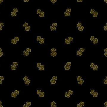 Pattern with hand drawn dollar sign Stock Illustration