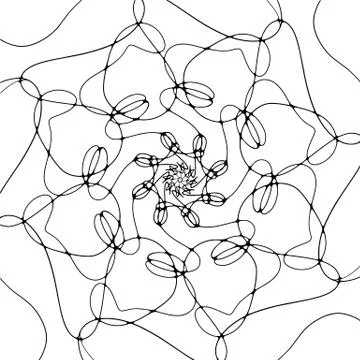Pattern hand drawn doodle mandala. Dynamic contour repeating elements. Colori Stock Illustration