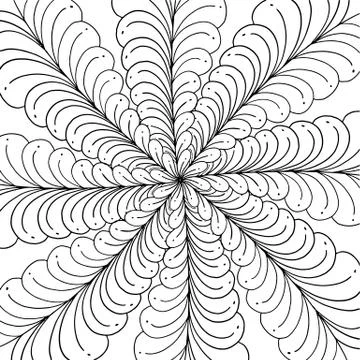 Pattern hand drawn doodle mandala. Dynamic contour repeating element. Colorin Stock Illustration