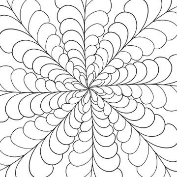 Pattern hand drawn doodle mandala. Dynamic contour repeating element. Abstract Illustrazione stock