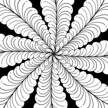 Pattern hand drawn doodle mandala. Dynamic contour repeating element. Abstract Stock Illustration