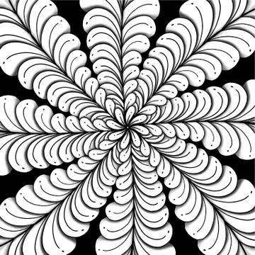 Pattern hand drawn doodle mandala. Dynamic contour repeating element. Abstract Illustrazione stock