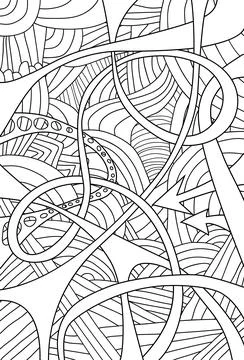 Pattern with hand-drawn doodle waves and lines. Illustrazione stock
