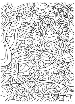 Pattern with hand-drawn doodle waves and lines. Stockillustratie