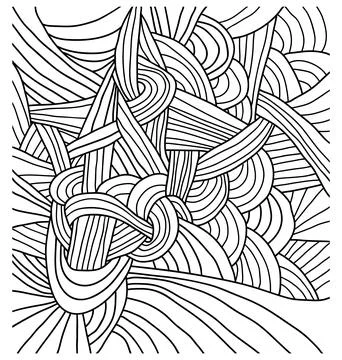 Pattern with hand-drawn doodle waves and lines. Illustrazione stock