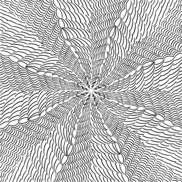 Pattern hand drawn doodles mandala. Dynamic contour repeating elements. Abstract 库存插图