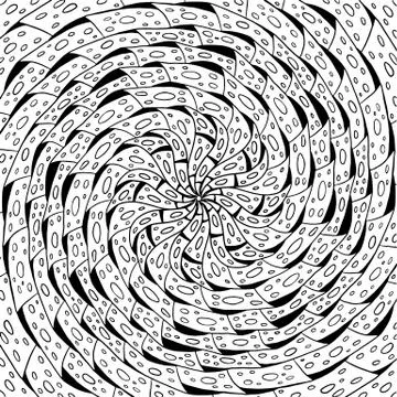 Pattern hand drawn doodles mandala. Dynamic contour repeating elements. Color Stock Illustration
