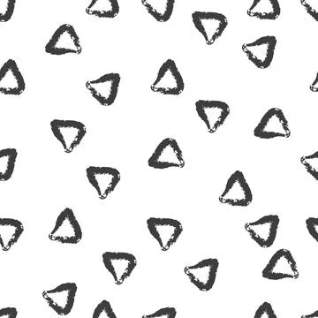Pattern with Hand Drawn Irregular Triangles on a White Background Stock Illustration
