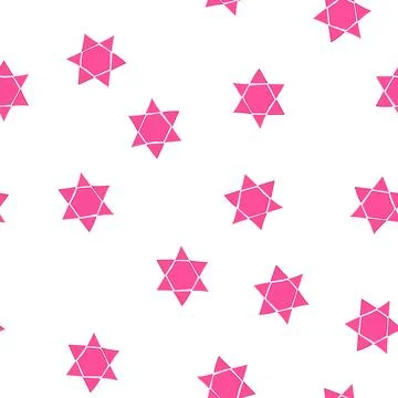 Pattern hand drawn pink star of david symbol Stock Illustration