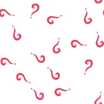 Pattern hand drawn red question mark representing query Stock Illustration