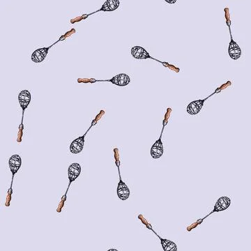 Pattern Hand drawn whisk sketch for cooking and baking Stock Illustration
