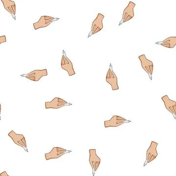 Pattern Hand holding marker pen for highlighting information Stock Illustration