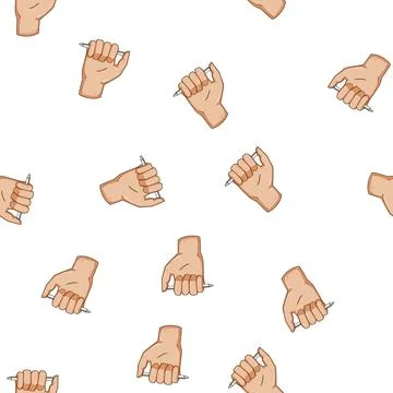 Pattern Hand holding pen pushing button Stockillustratie