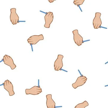 Pattern Hand holding pen writing or drawing concept Stock Illustration