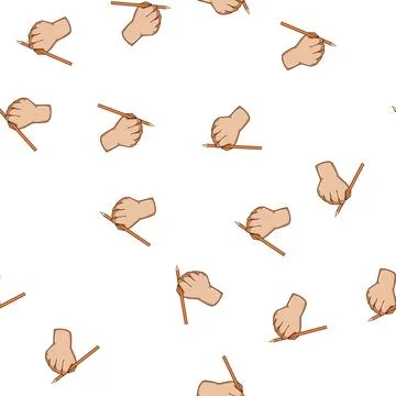 Pattern Hand holding pencil, drawing or writing Stock Illustration
