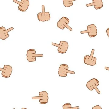Pattern Hand making rude gesture showing insult defiance Stock Illustration