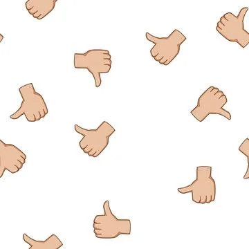 Pattern Hand making thumbs up gesture for approval Stock Illustration