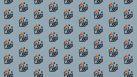 Pattern of Hand with Plant Icon on Blue Background. Stock Footage 325381126