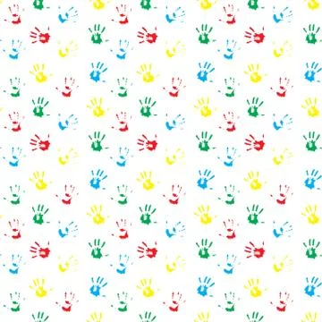 Pattern hand print colored Stock Illustration