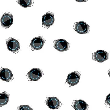 Pattern hand smart watch cartoon vector Stock Illustration