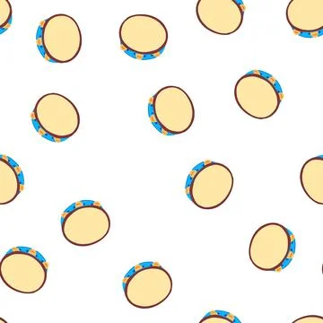 Pattern hand tambourine cartoon vector Stock Illustration