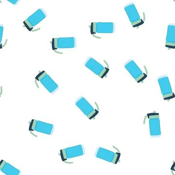 Pattern hand thermos cup cartoon vector Stock Illustration