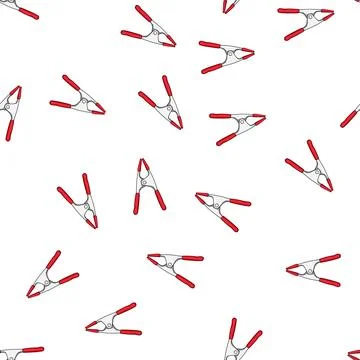 Pattern Hand tool clip art with red spring clamp 스톡 일러스트
