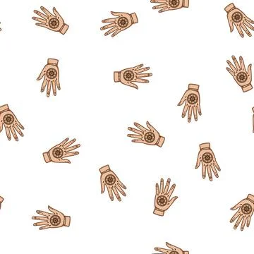 Pattern Hand with traditional body art pattern decoration Stock Illustration