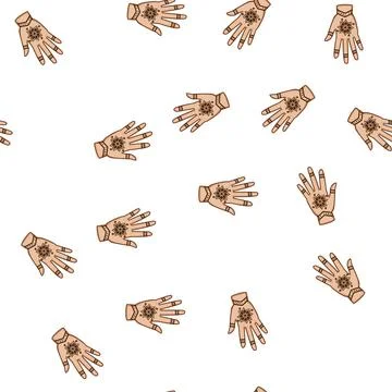 Pattern Hand with traditional mehndi design art Stock Illustration