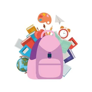 Pattern of handbag school isolated icon 스톡 일러스트