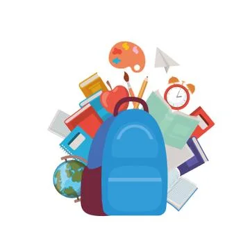 Pattern of handbag school isolated icon Illustrazione stock