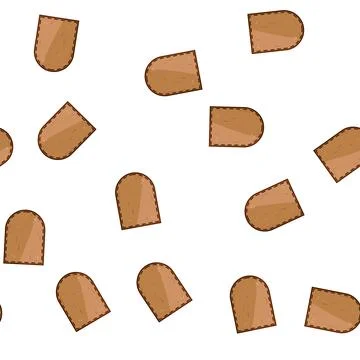 Pattern handcrafted leather patch cartoon vector Stock Illustration