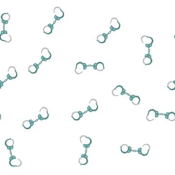Pattern handcuffs handcuffs cartoon vector Stock Illustration