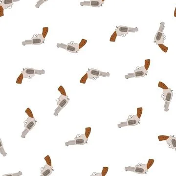 Pattern handgun wild west pistol cartoon vector Stock Illustration