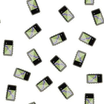 Pattern handheld gandheld gps cartoon vector Illustrazione stock