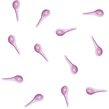 Pattern handle ceramic soup spoon cartoon vector Illustration