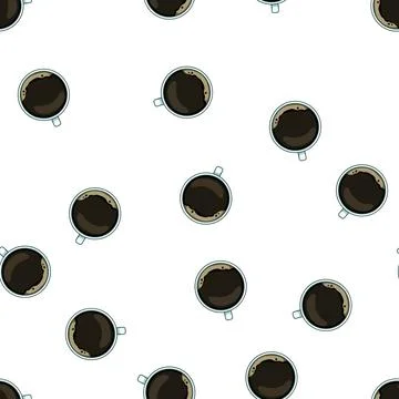 Pattern handle coffee cup top cartoon vector イラスト素材